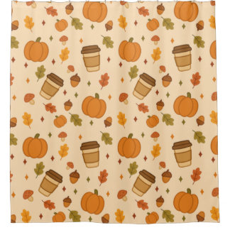 Herbstkaffee Duschvorhang