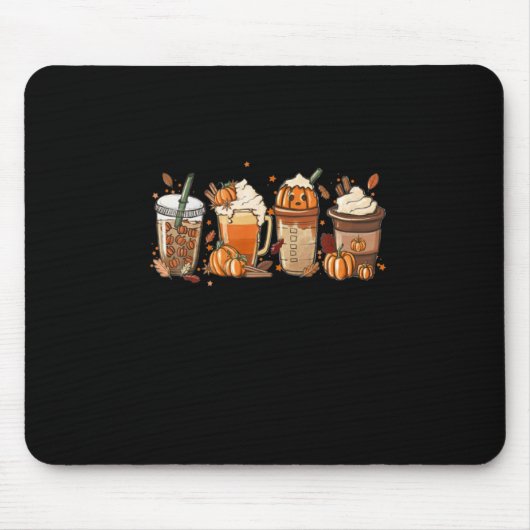 Herbstkaffee Erntedank KürbisHalloween Mousepad (Vorne)