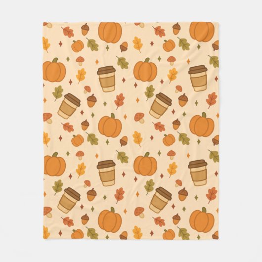 Herbstkaffee Fleecedecke (Vorderseite)