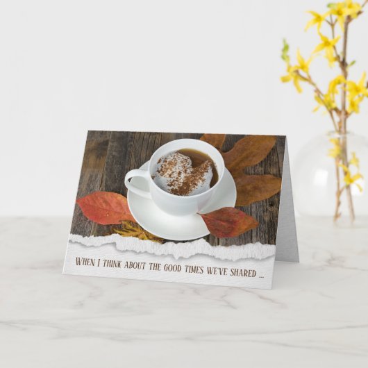 Herbstkaffee Karte (Gelbe Blume)