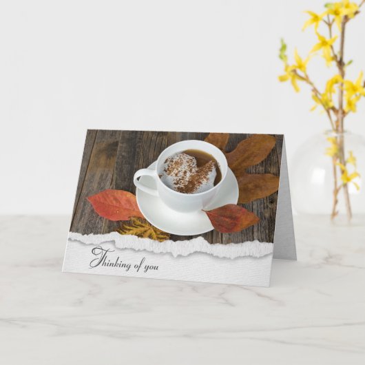 Herbstkaffee Karte (Gelbe Blume)