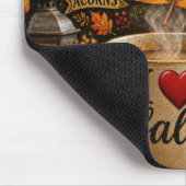 Herbstkaffee mit Wortwolke Mousepad (Ecke)