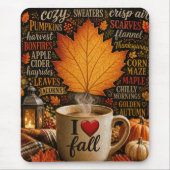 Herbstkaffee mit Wortwolke Mousepad (Vorne)