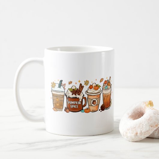Herbstkaffee Pumpkin Gewürz Kaffeetasse (Mit Donut)