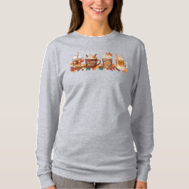 Herbstkaffee Pumpkin Gewürz Long Sleeve Season Shi T-Shirt