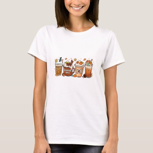 Herbstkaffee Pumpkin Gewürz T-Shirt (Vorderseite)