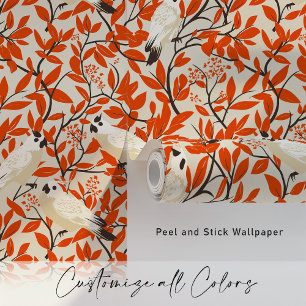 Herbstkakados in Krimsonblättern Tapete