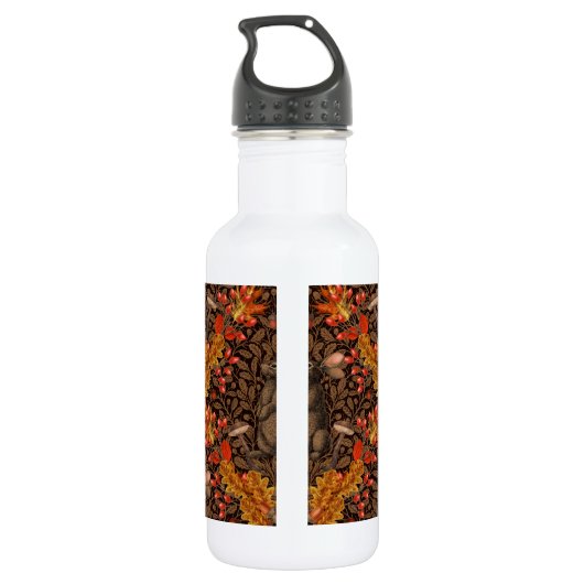 Herbstkaninchen auf braun edelstahlflasche (Rückseite)