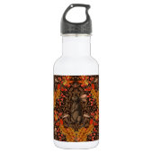 Herbstkaninchen auf braun edelstahlflasche (Vorderseite)