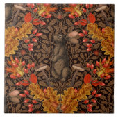 Herbstkaninchen auf braun fliese (Vorderseite)