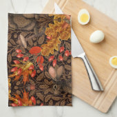 Herbstkaninchen auf braun geschirrtuch (Viertel Falte)