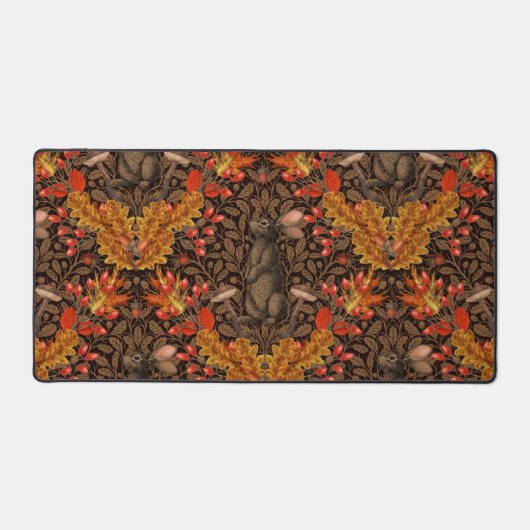 Herbstkaninchen auf braun schreibtischunterlage (Vorderseite)