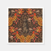 Herbstkaninchen auf braun serviette (Vorderseite)