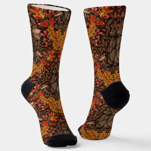 Herbstkaninchen auf braun socken (Gewinkelt)