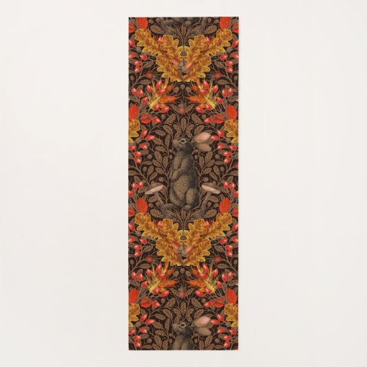 Herbstkaninchen auf braun yogamatte (Rückseite)