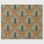 Herbstkaninchen auf hellgrün geschenkpapier (Flach)