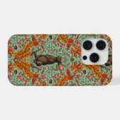 Herbstkaninchen auf hellgrün iPhone hülle (Rückseite (Horizontal))