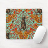 Herbstkaninchen auf hellgrün mousepad (Mit Mouse)