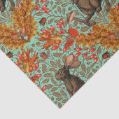 Herbstkaninchen auf hellgrün seidenpapier (Ausschnitt)