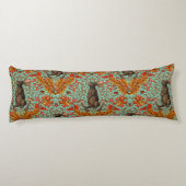 Herbstkaninchen auf hellgrün seitenschläferkissen (Rückseite)