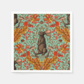 Herbstkaninchen auf hellgrün serviette (Vorderseite)