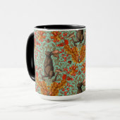 Herbstkaninchen auf hellgrün tasse (Vorderseite Links)