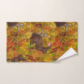Herbstkaninchen auf Ocker Badhandtuch Set (Handtuch)