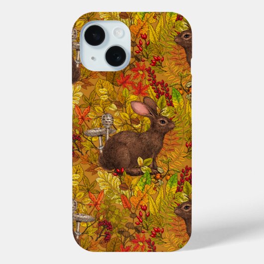 Herbstkaninchen auf Ocker Case-Mate iPhone Hülle (Rückseite)