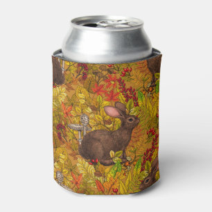 Herbstkaninchen auf Ocker Dosenkühler