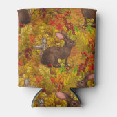 Herbstkaninchen auf Ocker Dosenkühler (Vorderseite)
