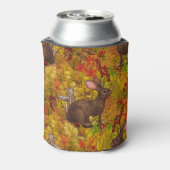 Herbstkaninchen auf Ocker Dosenkühler (Kanne Rückseite)