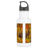 Herbstkaninchen auf Ocker Edelstahlflasche (Rückseite)