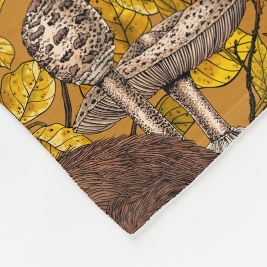 Herbstkaninchen auf Ocker Fleecedecke (Ecke)