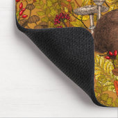 Herbstkaninchen auf Ocker Mousepad (Ecke)