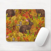 Herbstkaninchen auf Ocker Mousepad (Mit Mouse)