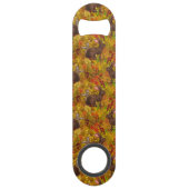 Herbstkaninchen auf Ocker Speed Flaschenöffner (Rückseite)