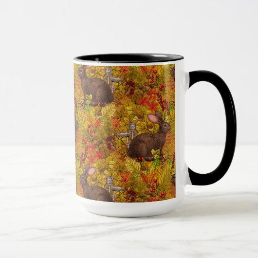 Herbstkaninchen auf Ocker Tasse (Rechts)