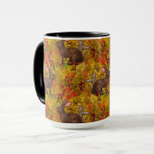 Herbstkaninchen auf Ocker Tasse (Vorderseite Links)
