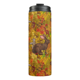 Herbstkaninchen auf Ocker Thermosbecher