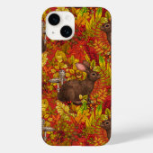 Herbstkaninchen auf rot Case-Mate iPhone hülle (Rückseite)