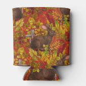 Herbstkaninchen auf rot dosenkühler (Rückseite)