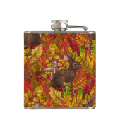 Herbstkaninchen auf rot flachmann (Rückseite)