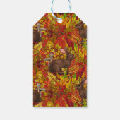 Herbstkaninchen auf rot geschenkanhänger (Rückseite)