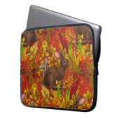 Herbstkaninchen auf rot laptopschutzhülle (Vorderseite Links)