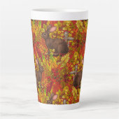 Herbstkaninchen auf rot milchtasse (Vorderseite)