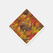 Herbstkaninchen auf rot serviette (Ecke)