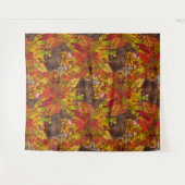 Herbstkaninchen auf rot wandteppich (Vorderseite (Horizontal))