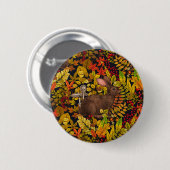 Herbstkaninchen auf schwarz button (Vorne & Hinten)