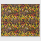 Herbstkaninchen auf schwarz geschenkpapier (Flach)