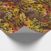 Herbstkaninchen auf schwarz geschenkpapier (Ecke)